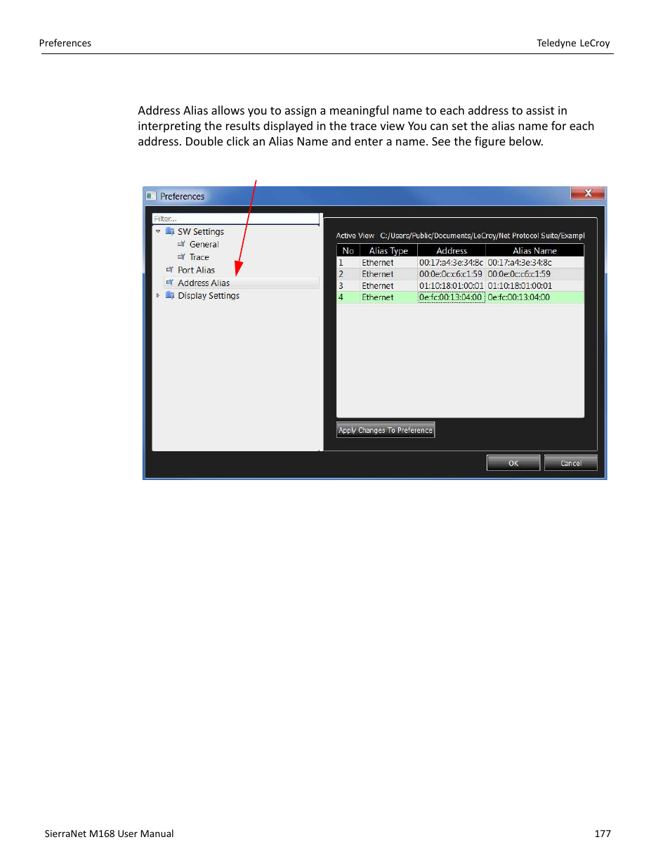 3 address alias | Teledyne LeCroy SierraNet M168 User Manual Ver.1.40 User Manual | Page 179 / 228