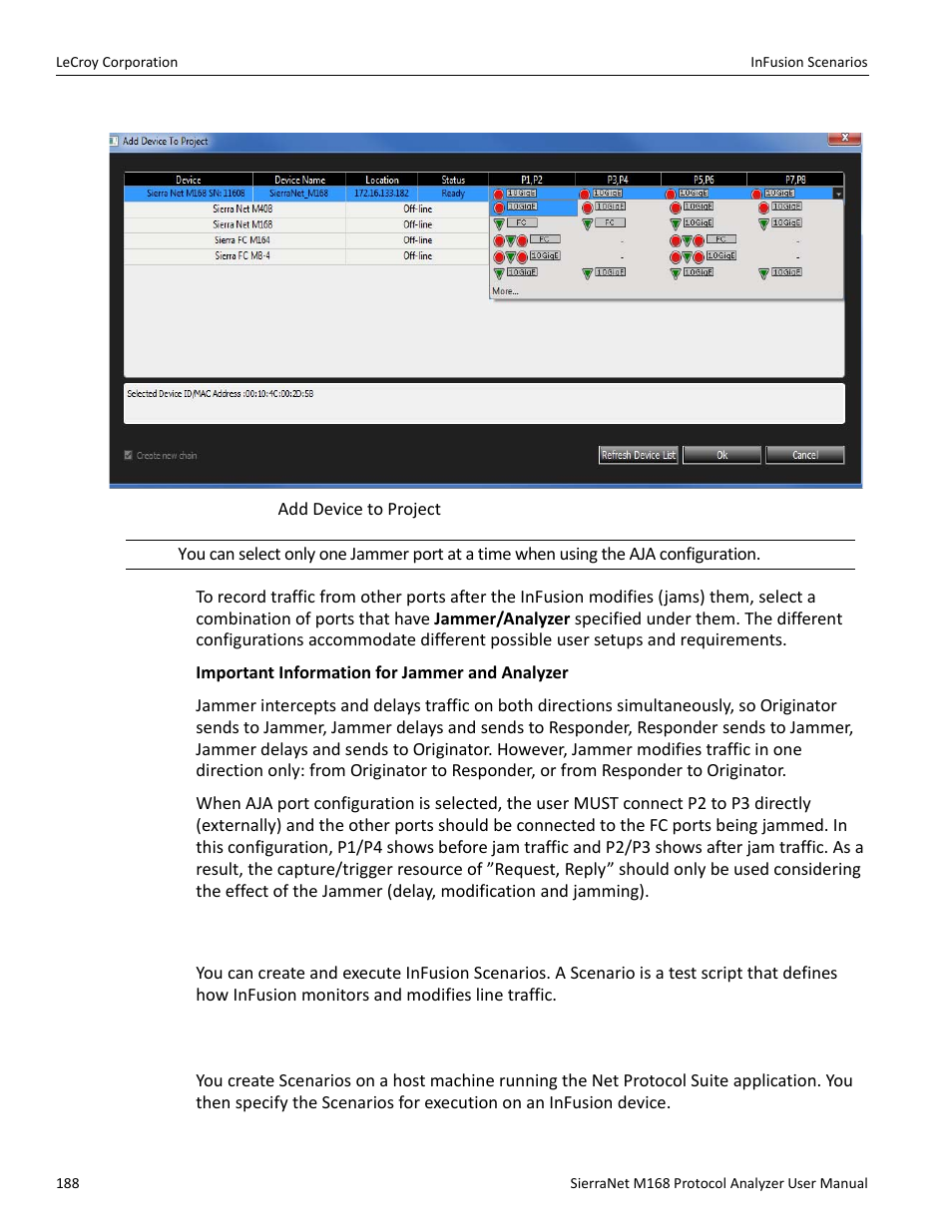 5 infusion scenarios, 1 scenarios overview, Figure 4.2 on | Teledyne LeCroy SierraNet M168 User Manual Ver.1.40 User Manual | Page 190 / 228