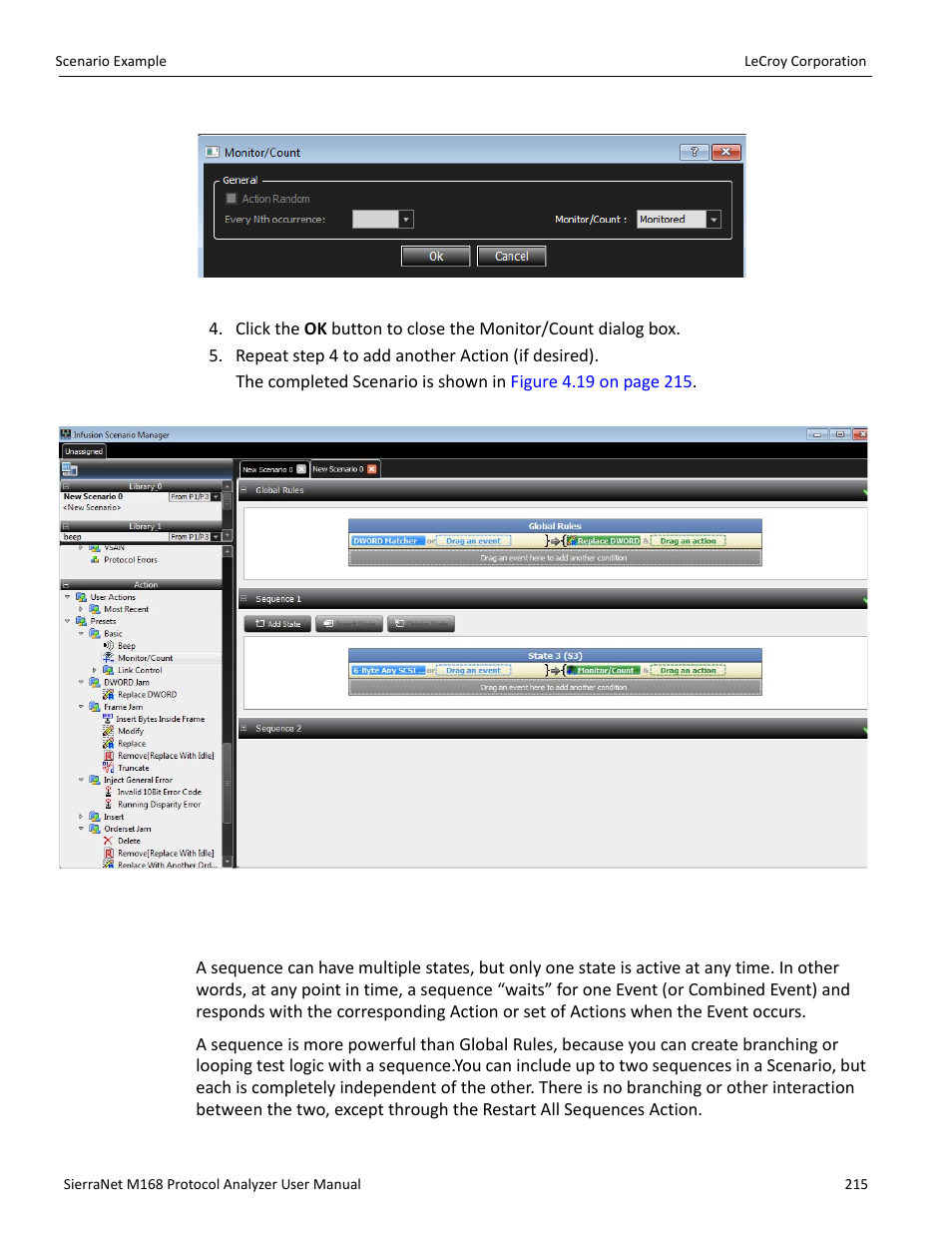 2 sequence creation | Teledyne LeCroy SierraNet M168 User Manual Ver.1.40 User Manual | Page 217 / 228