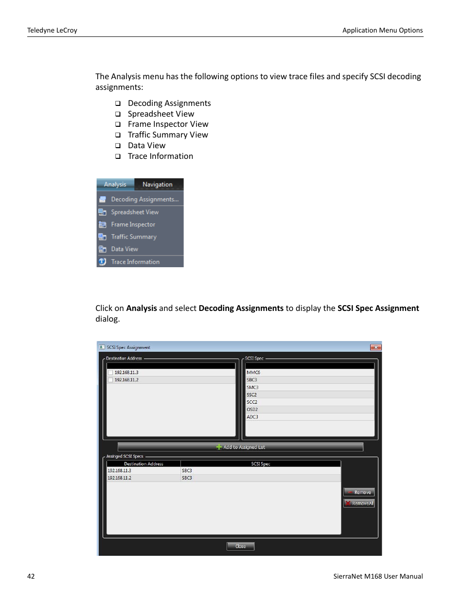 3 analysis, Decoding assignments | Teledyne LeCroy SierraNet M168 User Manual Ver.1.40 User Manual | Page 44 / 228