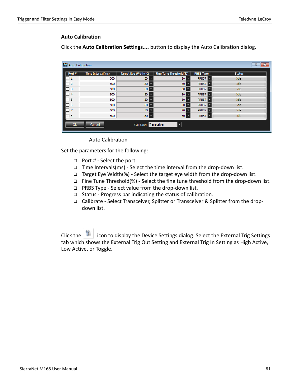 External trigger | Teledyne LeCroy SierraNet M168 User Manual Ver.1.40 User Manual | Page 83 / 228