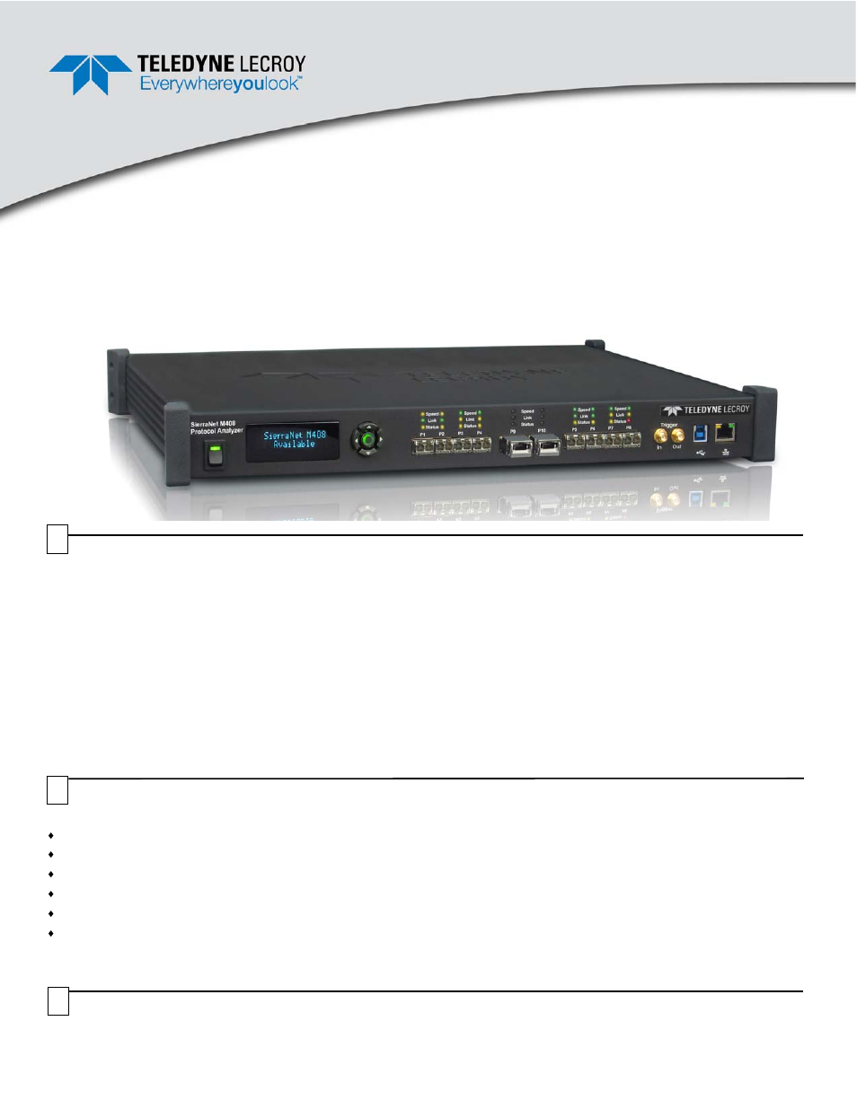 Teledyne LeCroy SierraNet M408 Quick Start User Manual | 4 pages