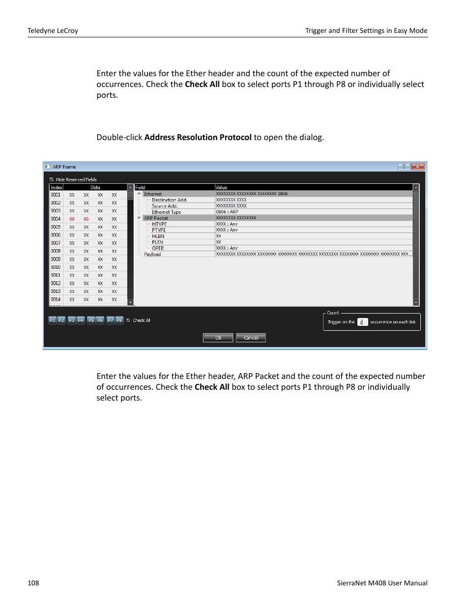 9 address resolution protocol pattern | Teledyne LeCroy SierraNet M408 User Manual Ver.1.50 User Manual | Page 110 / 254