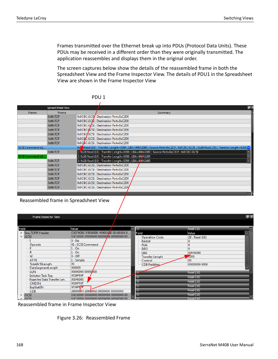 5 reassembly of frames | Teledyne LeCroy SierraNet M408 User Manual Ver.1.50 User Manual | Page 170 / 254