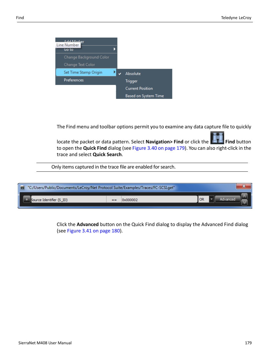 5 find, Find” on | Teledyne LeCroy SierraNet M408 User Manual Ver.1.50 User Manual | Page 181 / 254