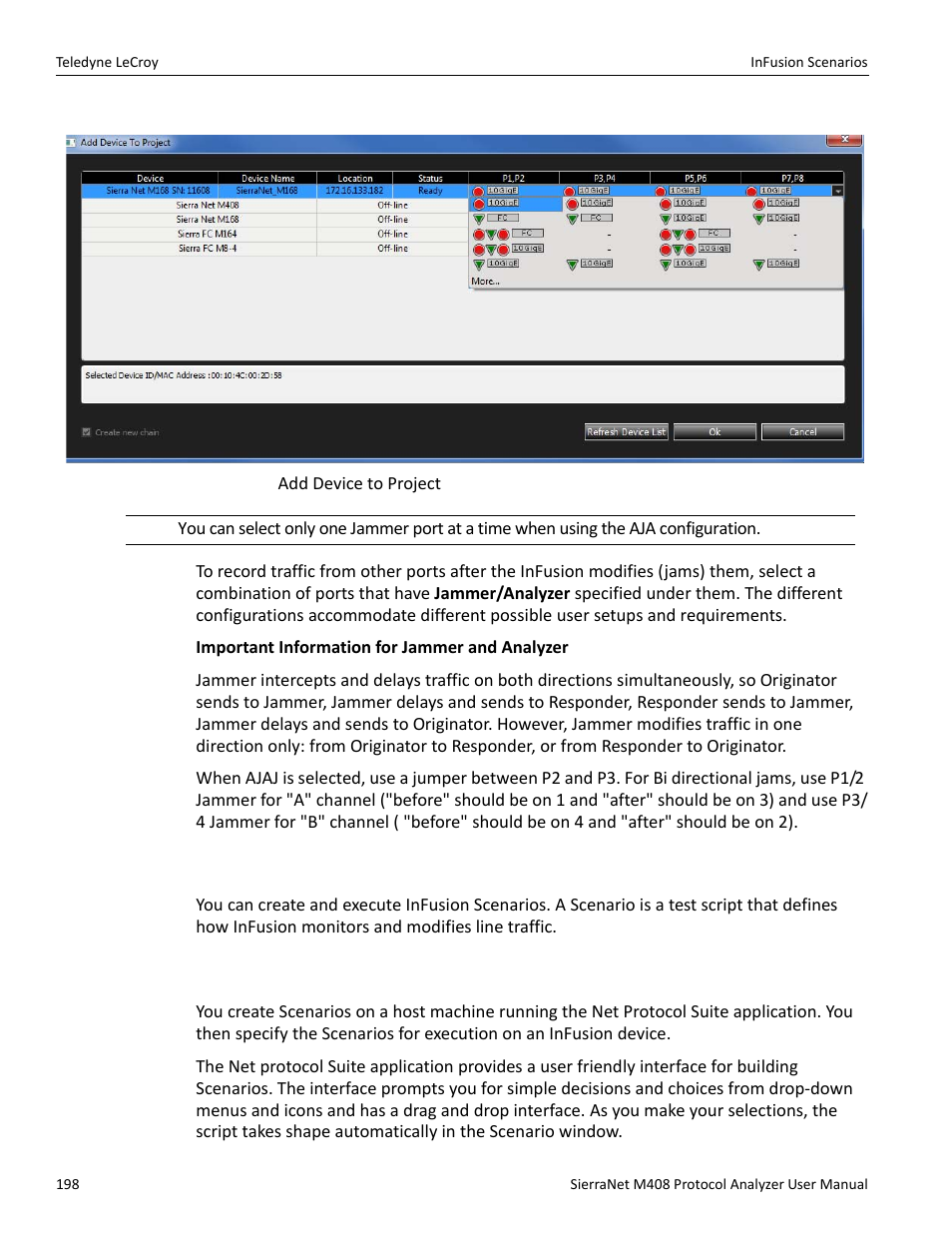 5 infusion scenarios, 1 scenarios overview, Figure 4.2 on | Teledyne LeCroy SierraNet M408 User Manual Ver.1.50 User Manual | Page 200 / 254