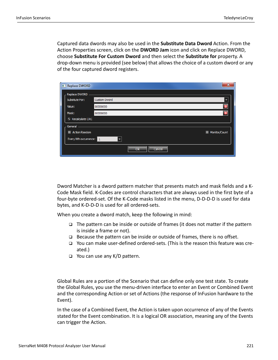 9 dword matcher, 10 global rules, Figure 4.9 on | Teledyne LeCroy SierraNet M408 User Manual Ver.1.50 User Manual | Page 223 / 254