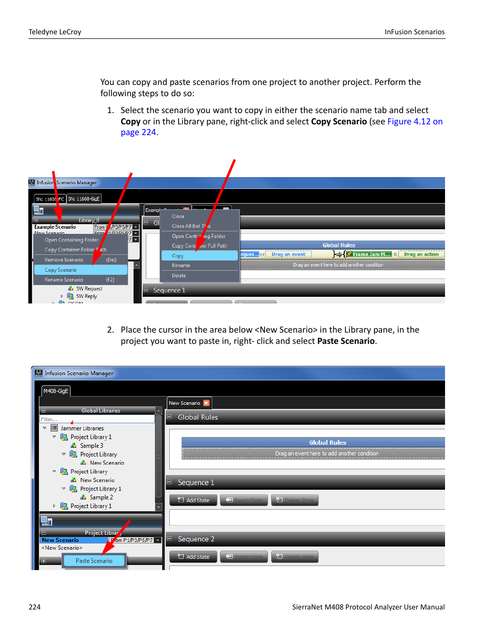 14 copy and paste scenarios | Teledyne LeCroy SierraNet M408 User Manual Ver.1.50 User Manual | Page 226 / 254