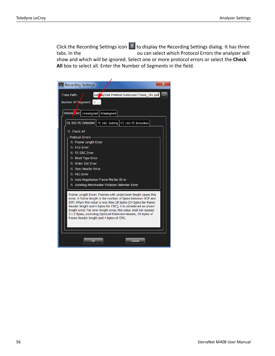 Protocol error detection | Teledyne LeCroy SierraNet M408 User Manual Ver.1.50 User Manual | Page 58 / 254