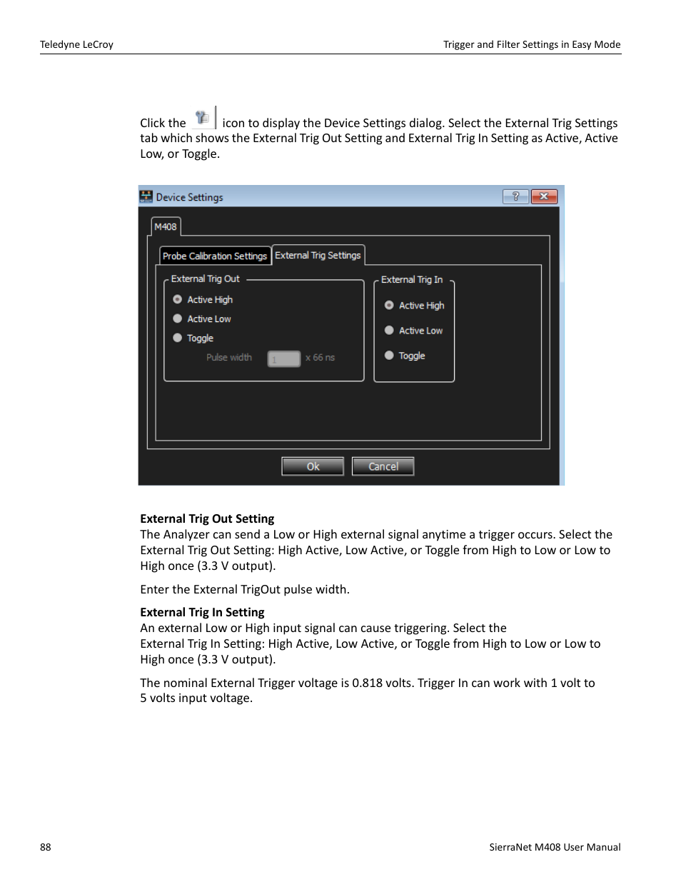 External trigger | Teledyne LeCroy SierraNet M408 User Manual Ver.1.50 User Manual | Page 90 / 254