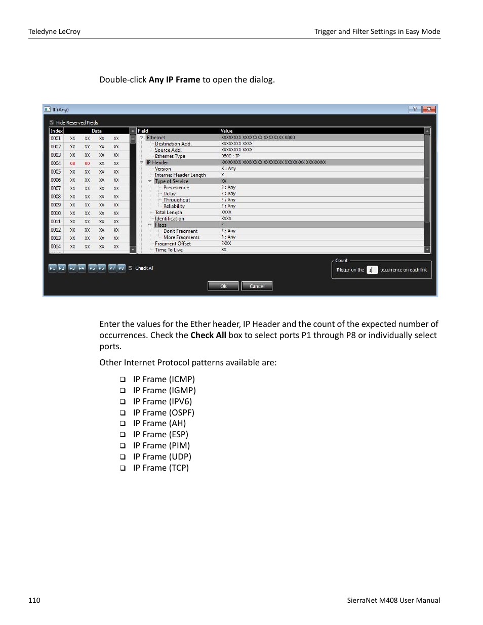 11 internet protocol pattern | Teledyne LeCroy SierraNet M408 User Manual Ver.1.40 User Manual | Page 112 / 234