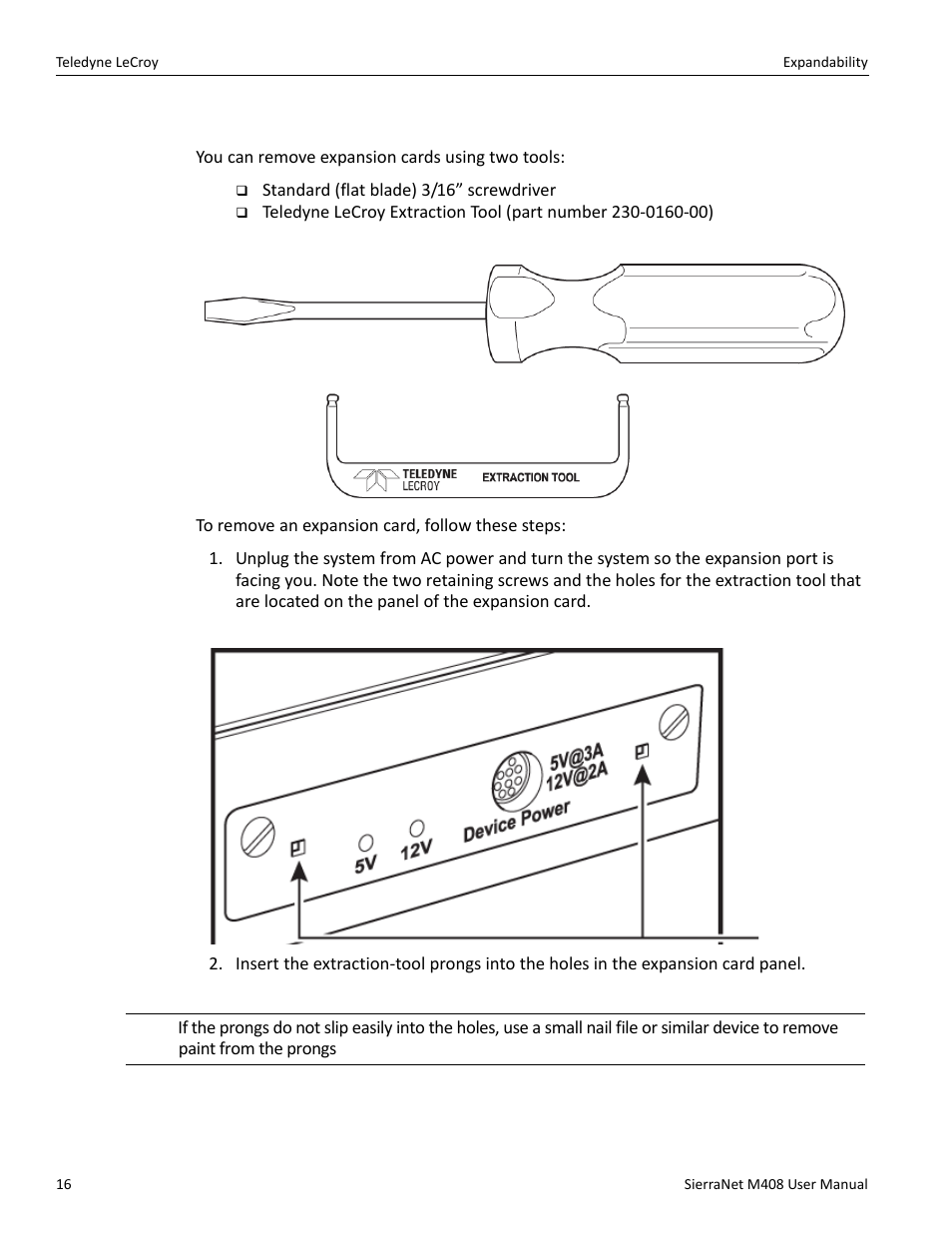 1 removing expansion cards | Teledyne LeCroy SierraNet M408 User Manual Ver.1.40 User Manual | Page 18 / 234