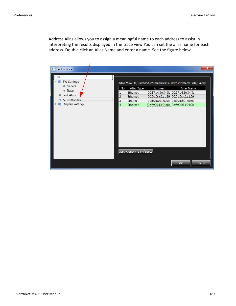 3 address alias | Teledyne LeCroy SierraNet M408 User Manual Ver.1.40 User Manual | Page 185 / 234