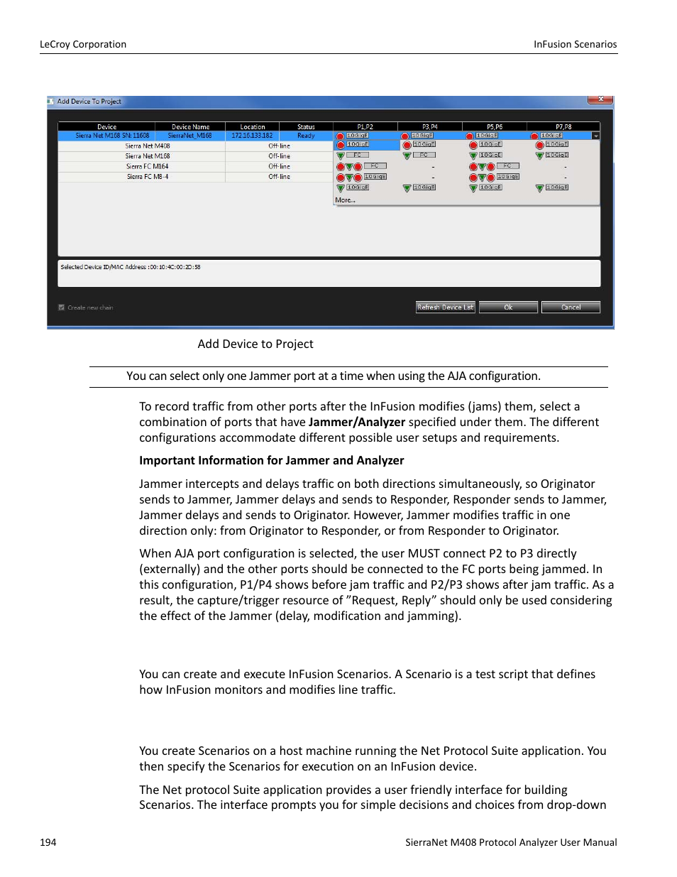 5 infusion scenarios, 1 scenarios overview, Figure 4.2 on | Teledyne LeCroy SierraNet M408 User Manual Ver.1.40 User Manual | Page 196 / 234