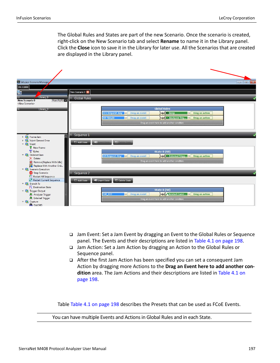 2 jam details, 3 scenario events | Teledyne LeCroy SierraNet M408 User Manual Ver.1.40 User Manual | Page 199 / 234
