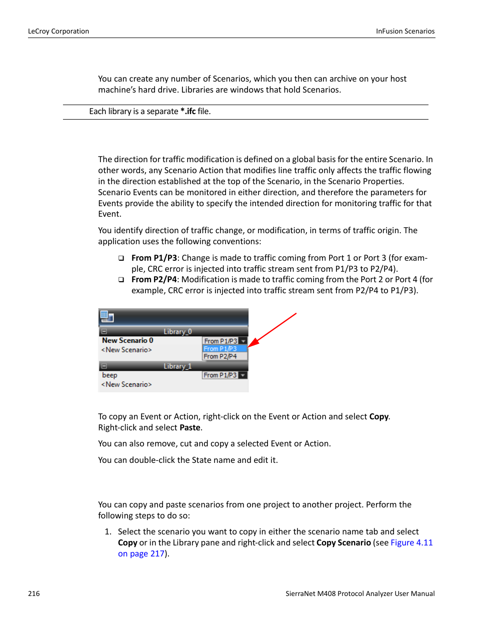 12 scenario libraries, 13 traffic direction, 14 copy and paste scenarios | Teledyne LeCroy SierraNet M408 User Manual Ver.1.40 User Manual | Page 218 / 234