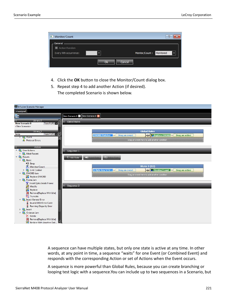 2 sequence creation | Teledyne LeCroy SierraNet M408 User Manual Ver.1.40 User Manual | Page 223 / 234