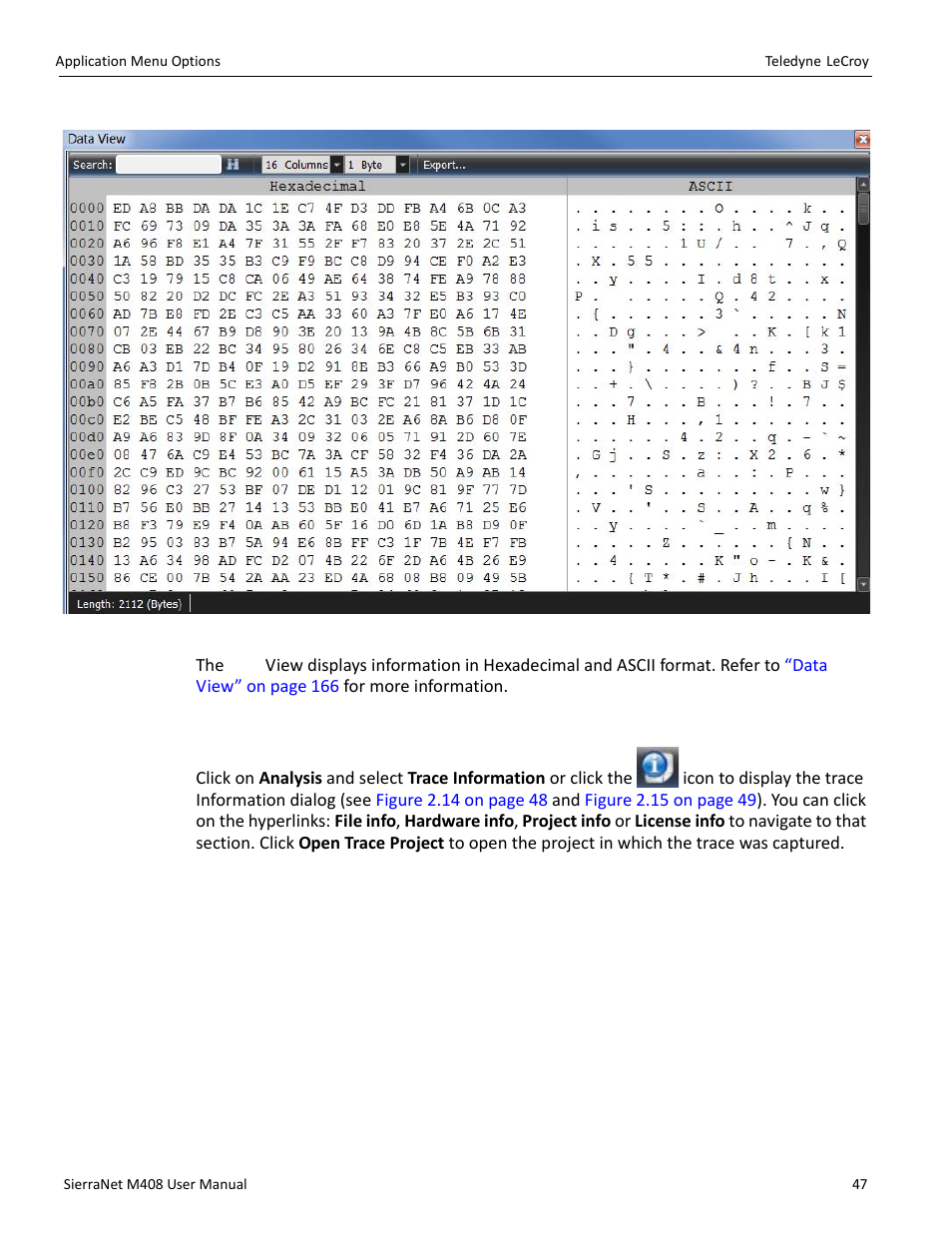 Trace information | Teledyne LeCroy SierraNet M408 User Manual Ver.1.40 User Manual | Page 49 / 234