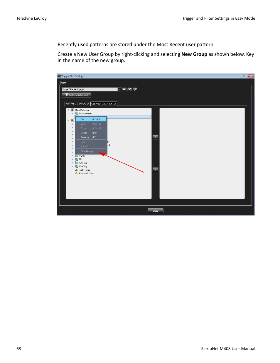 User patterns | Teledyne LeCroy SierraNet M408 User Manual Ver.1.40 User Manual | Page 70 / 234