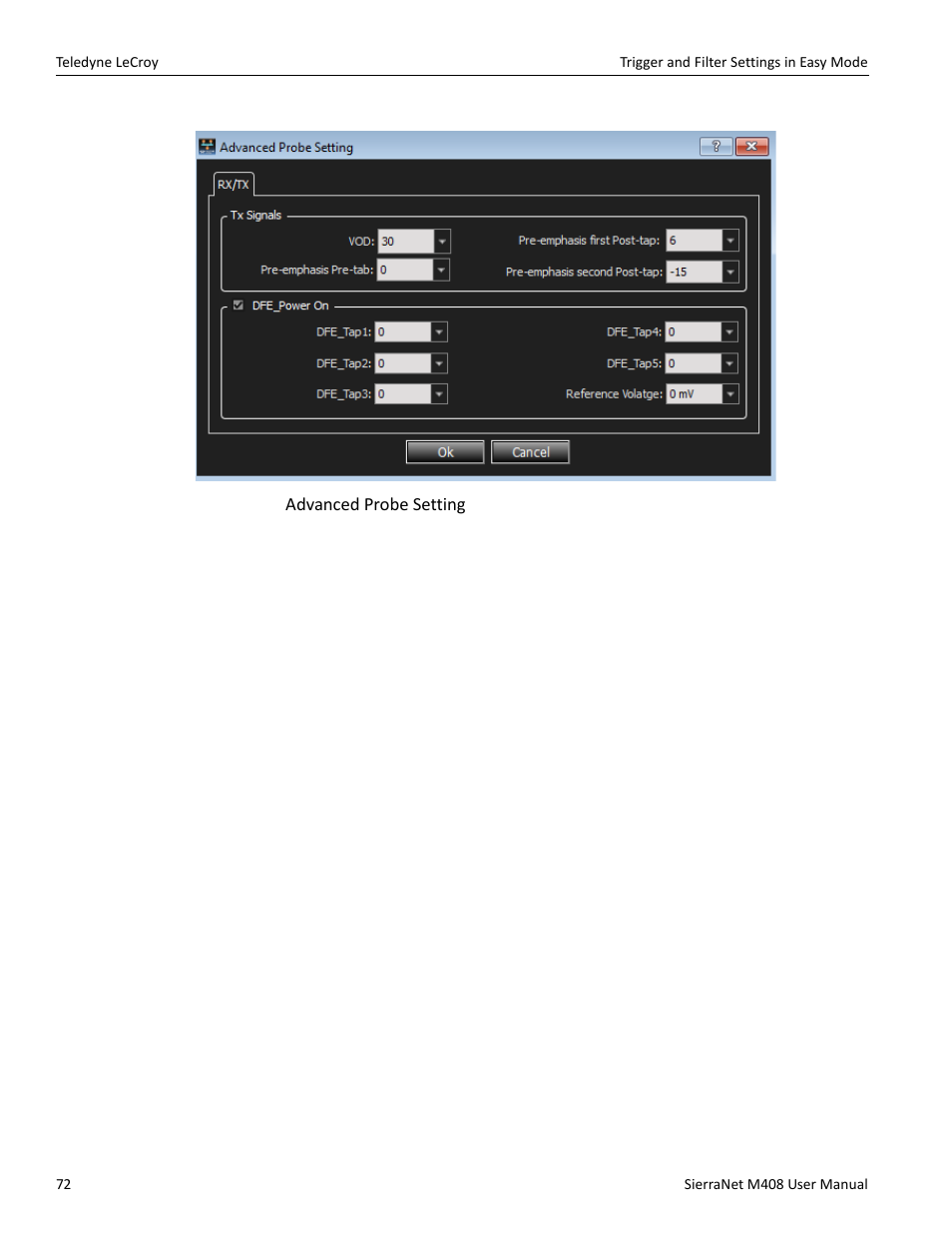 Figure 2.43, Advanced probe setting | Teledyne LeCroy SierraNet M408 User Manual Ver.1.40 User Manual | Page 74 / 234