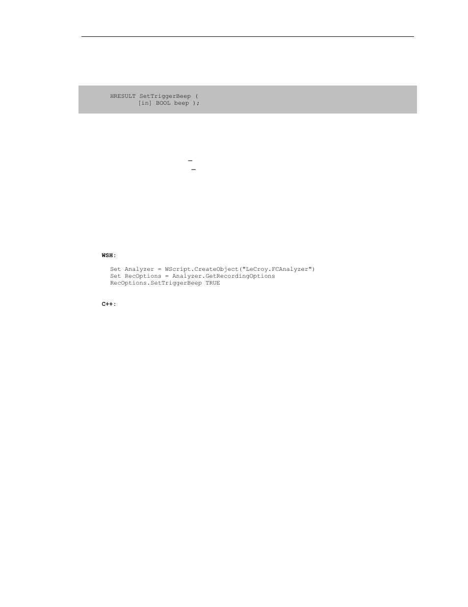 6 irecoptions::settriggerbeep | Teledyne LeCroy SierraFC Automation API User Manual | Page 51 / 71