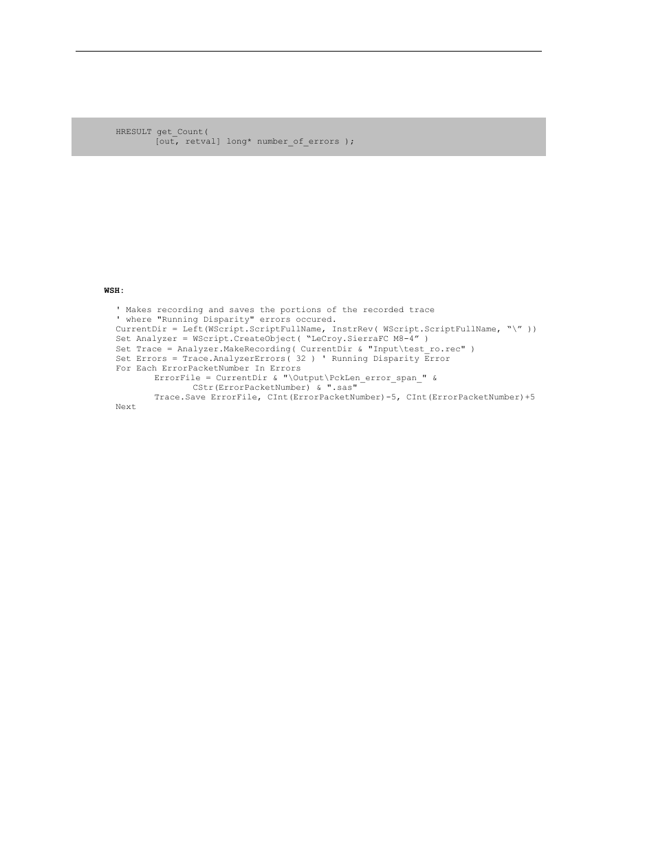 2 ifcanalyzererrors::get_count | Teledyne LeCroy SierraFC Automation API User Manual | Page 64 / 71