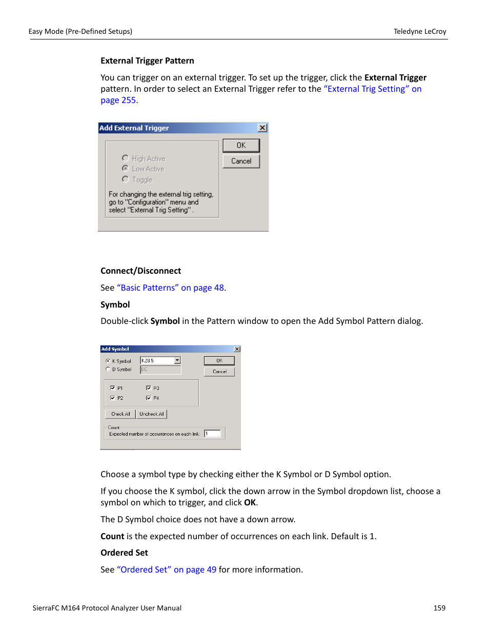 Basic patterns | Teledyne LeCroy SierraFC M164 User Manual User Manual | Page 159 / 343