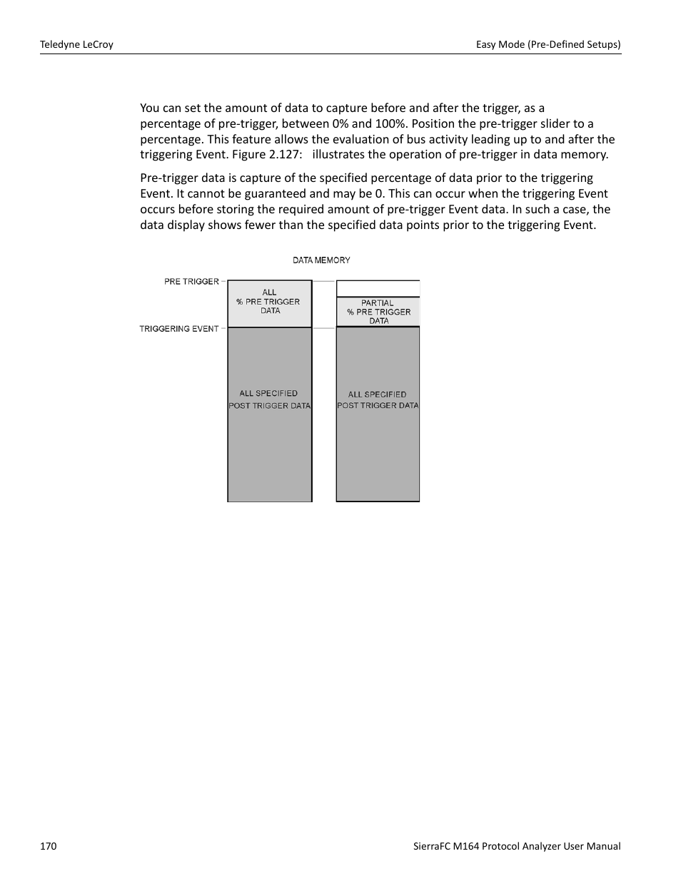 Pre-trigger | Teledyne LeCroy SierraFC M164 User Manual User Manual | Page 170 / 343