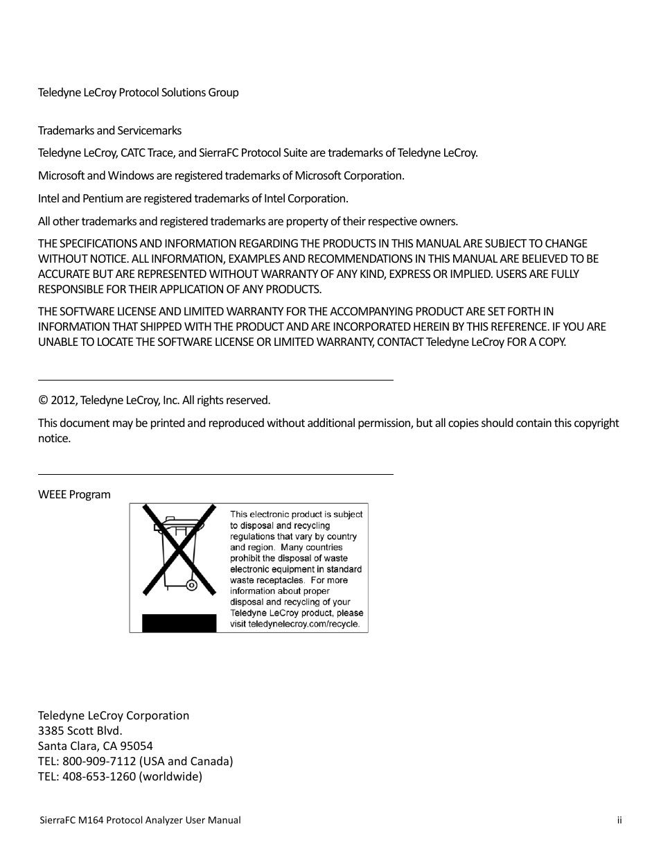 Teledyne LeCroy SierraFC M164 User Manual User Manual | Page 2 / 343