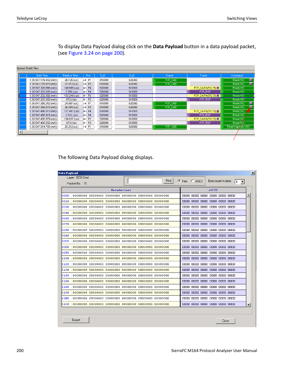 Data payload view | Teledyne LeCroy SierraFC M164 User Manual User Manual | Page 200 / 343