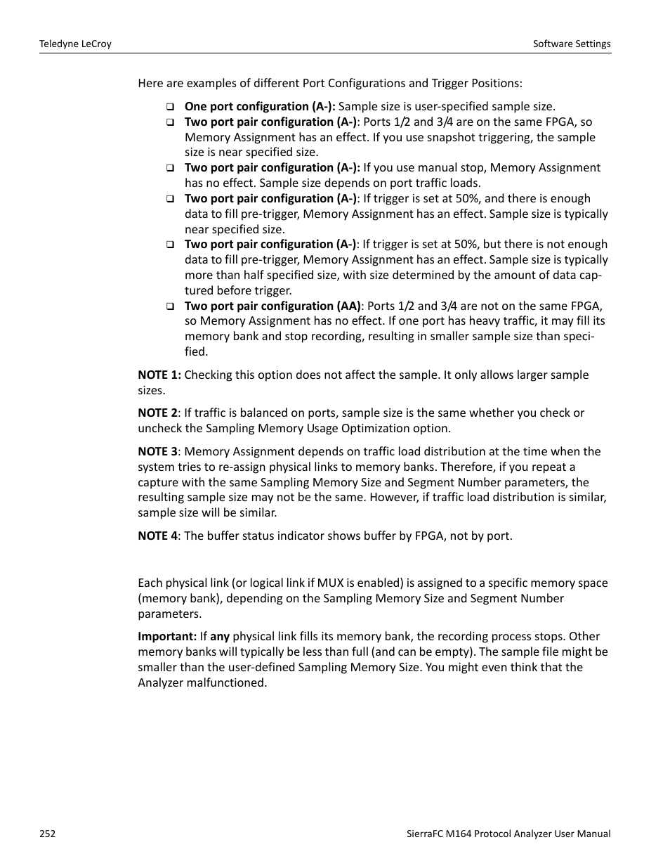 Teledyne LeCroy SierraFC M164 User Manual User Manual | Page 252 / 343