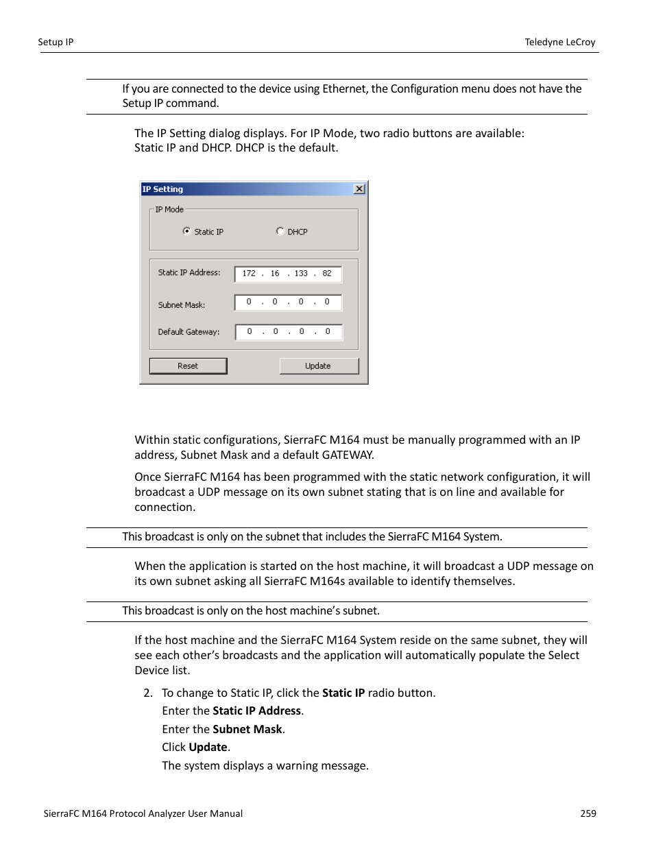 Static configurations | Teledyne LeCroy SierraFC M164 User Manual User Manual | Page 259 / 343
