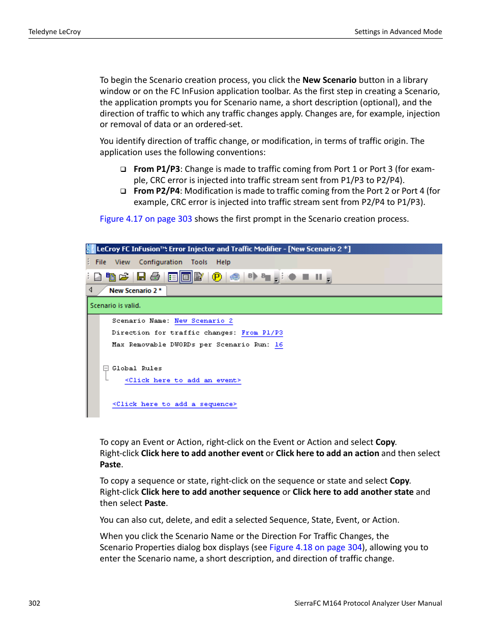 Scenario properties | Teledyne LeCroy SierraFC M164 User Manual User Manual | Page 302 / 343