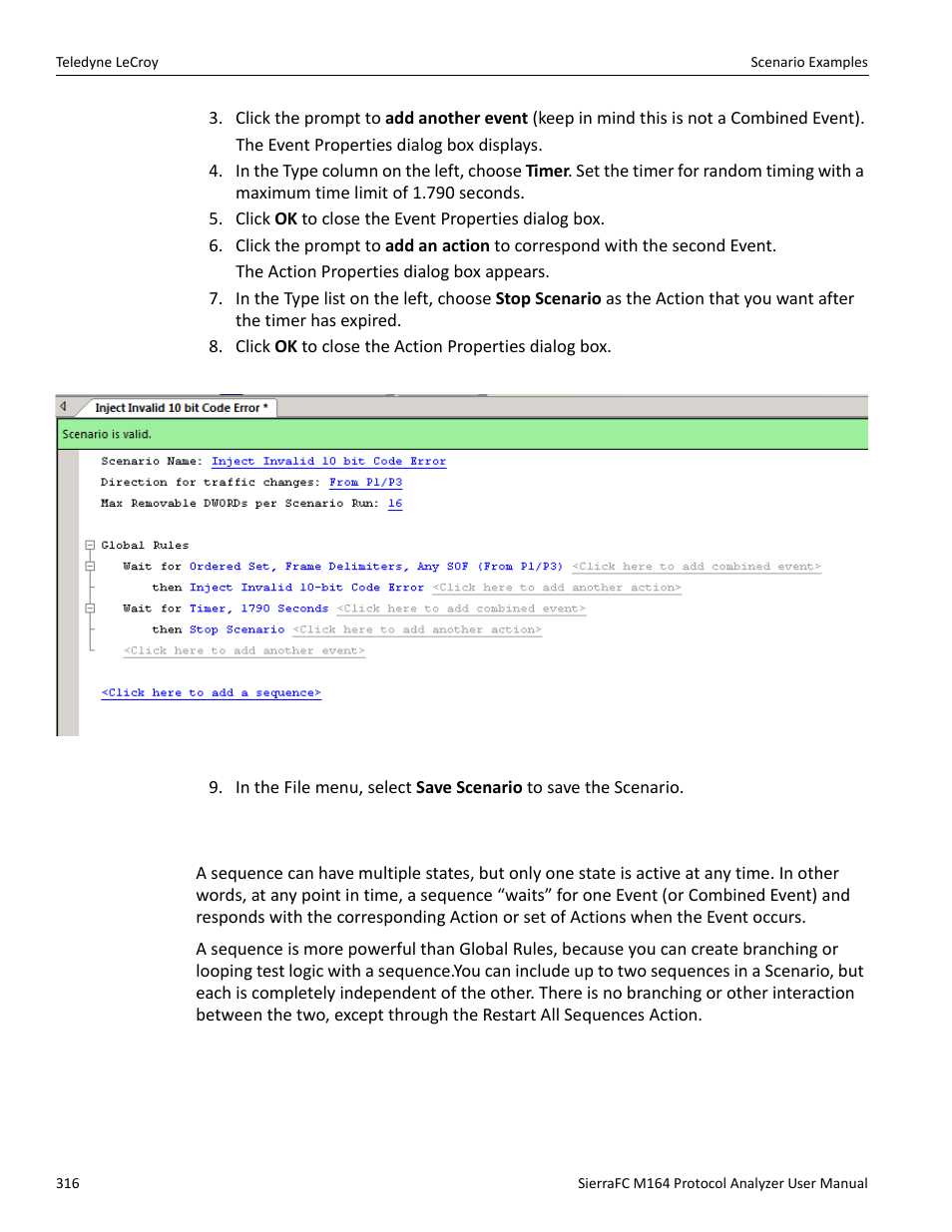 Sequence creation | Teledyne LeCroy SierraFC M164 User Manual User Manual | Page 316 / 343