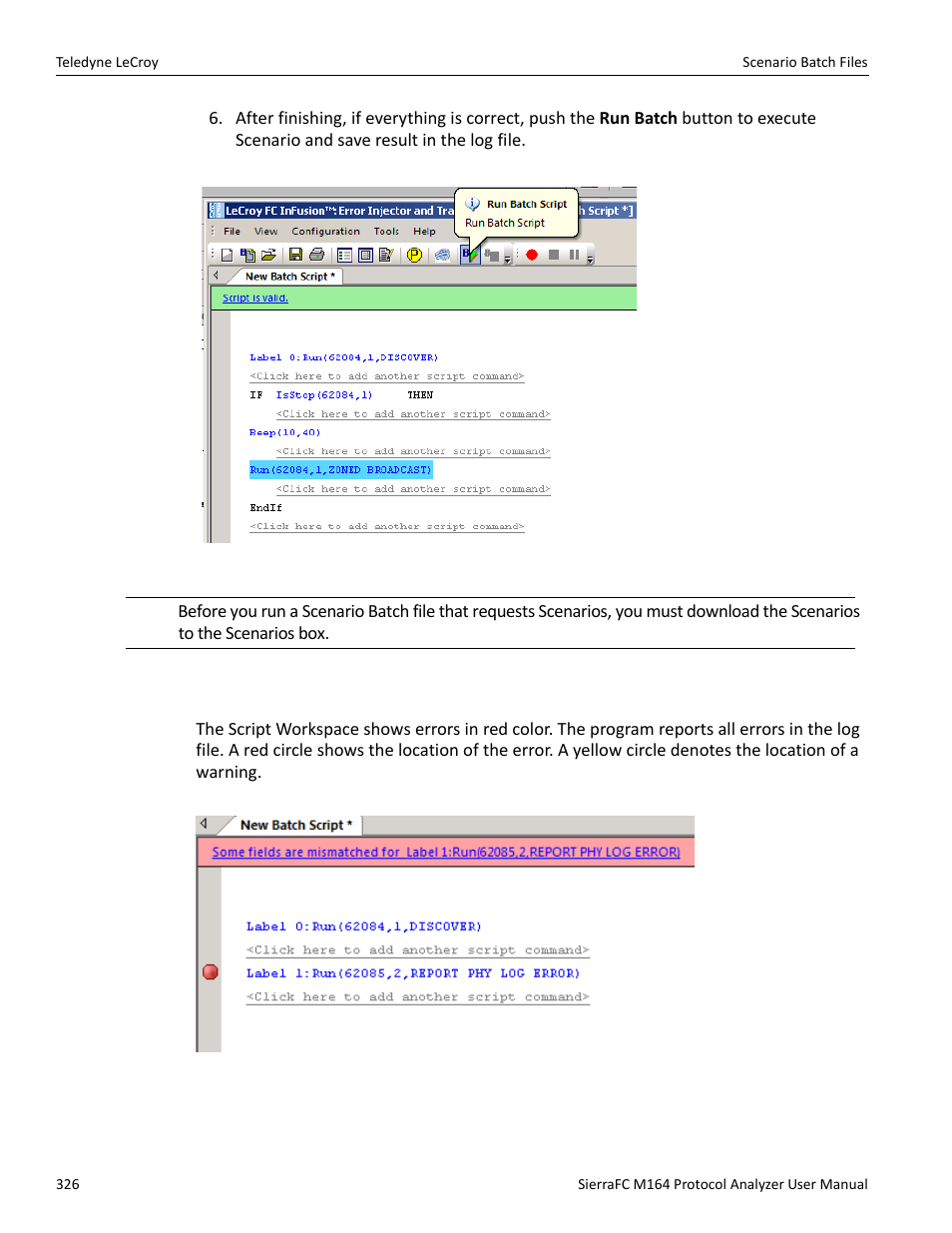 Error checking | Teledyne LeCroy SierraFC M164 User Manual User Manual | Page 326 / 343