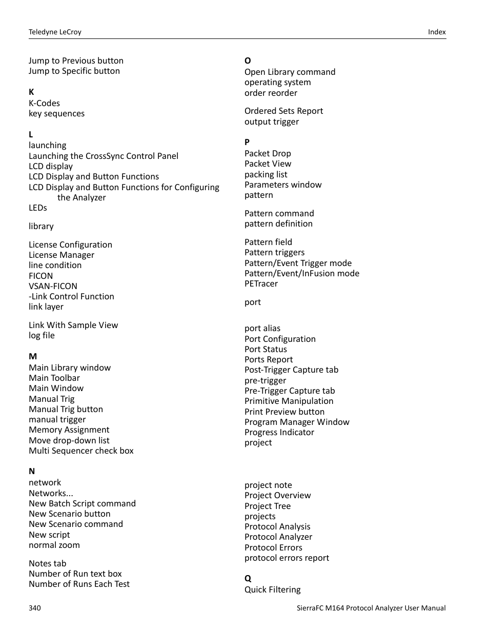 Teledyne LeCroy SierraFC M164 User Manual User Manual | Page 340 / 343