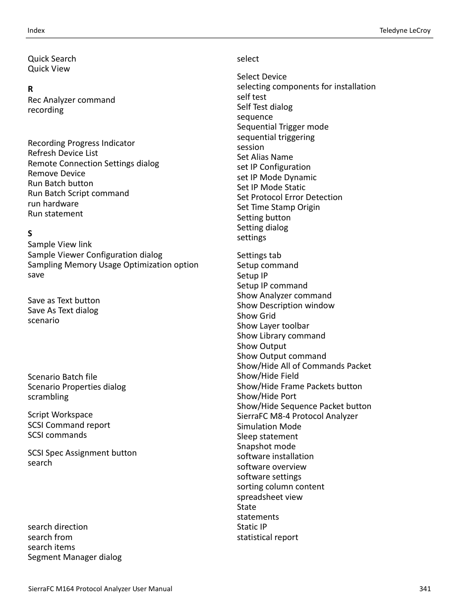 Teledyne LeCroy SierraFC M164 User Manual User Manual | Page 341 / 343