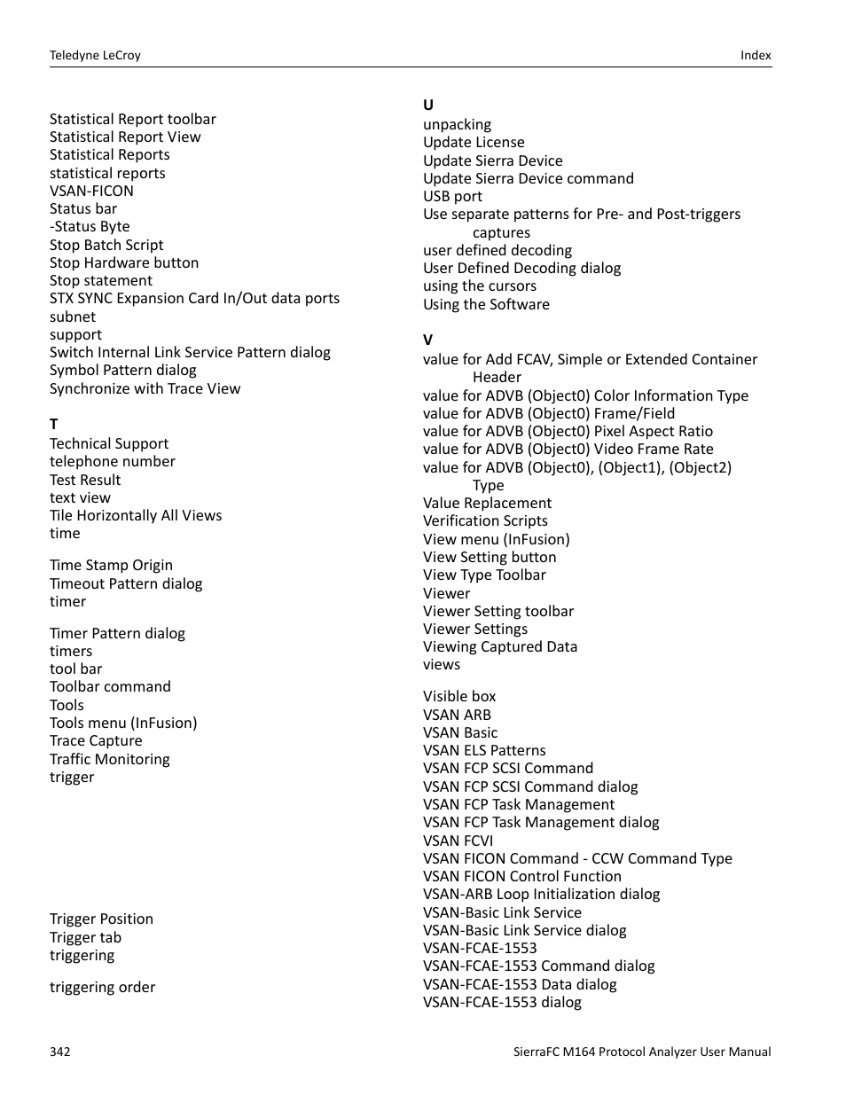 Teledyne LeCroy SierraFC M164 User Manual User Manual | Page 342 / 343