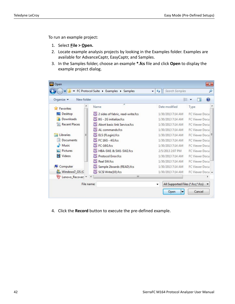 Run an example analysis project | Teledyne LeCroy SierraFC M164 User Manual User Manual | Page 42 / 343