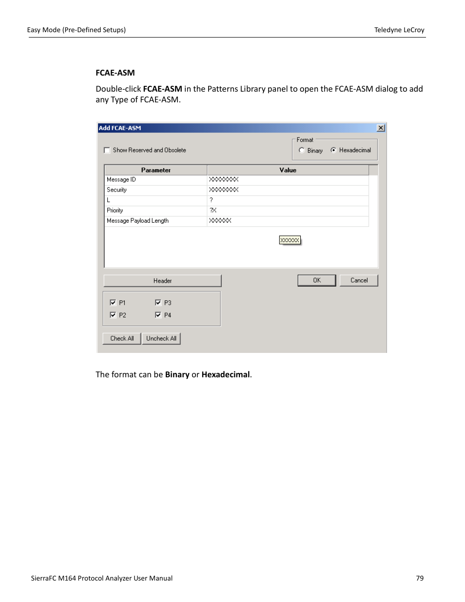 Fcae | Teledyne LeCroy SierraFC M164 User Manual User Manual | Page 79 / 343