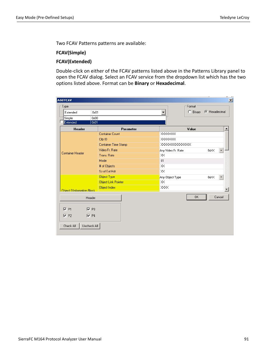 Fcav | Teledyne LeCroy SierraFC M164 User Manual User Manual | Page 91 / 343