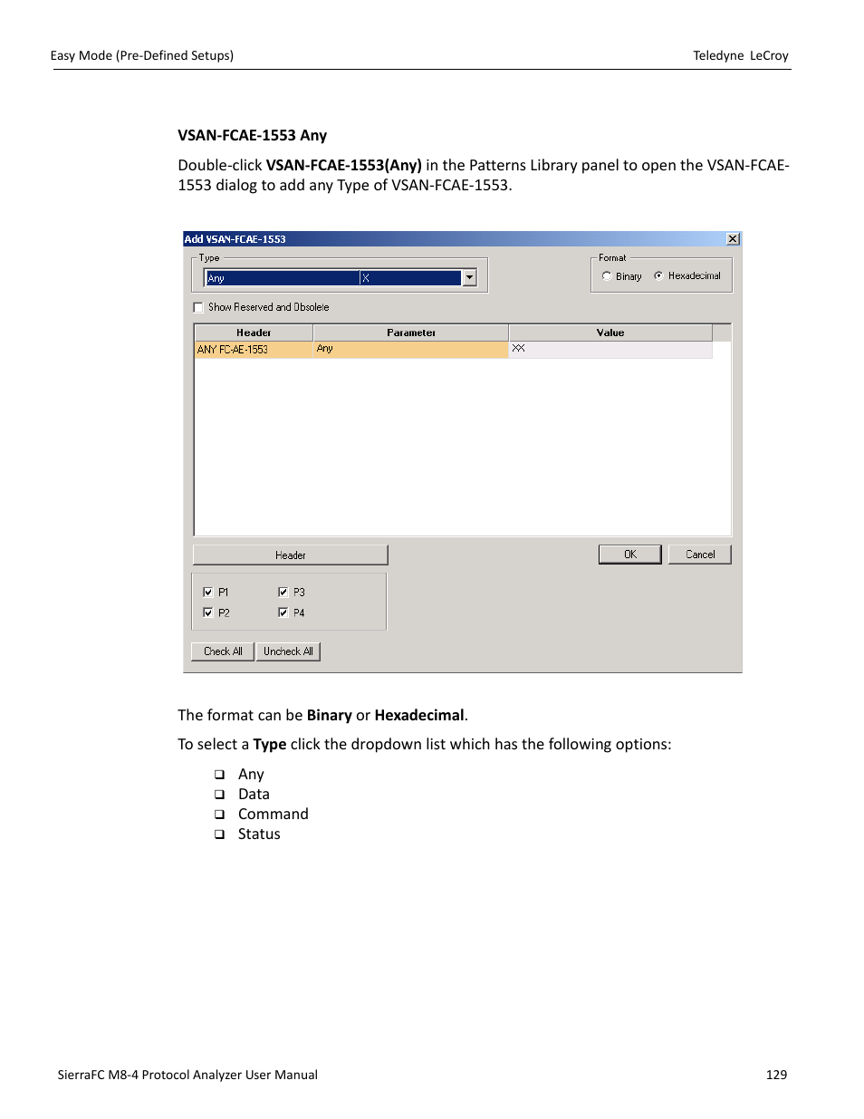 Vsan-fcae-1553 | Teledyne LeCroy SierraFC M8-4 User Manual User Manual | Page 129 / 335