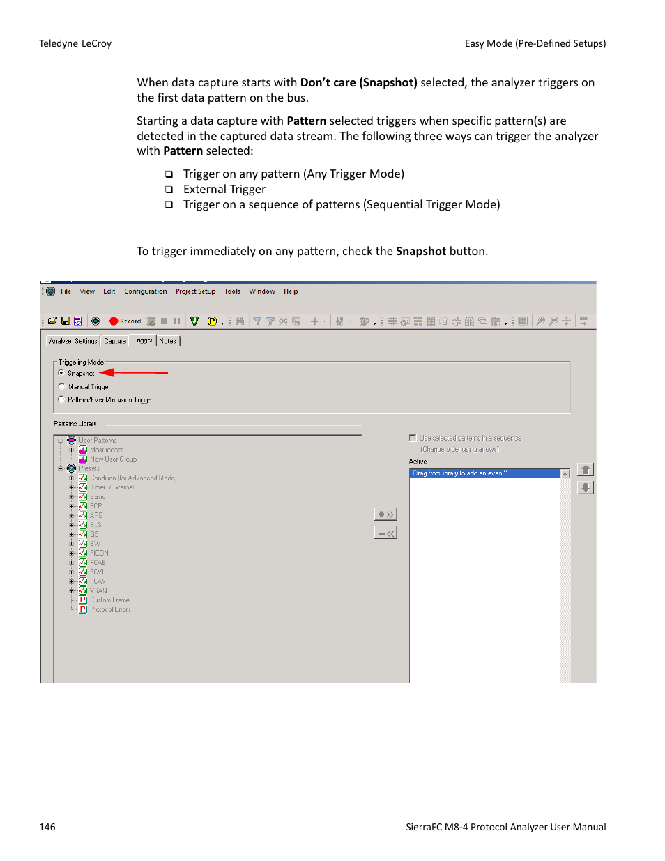 Snapshot mode | Teledyne LeCroy SierraFC M8-4 User Manual User Manual | Page 146 / 335