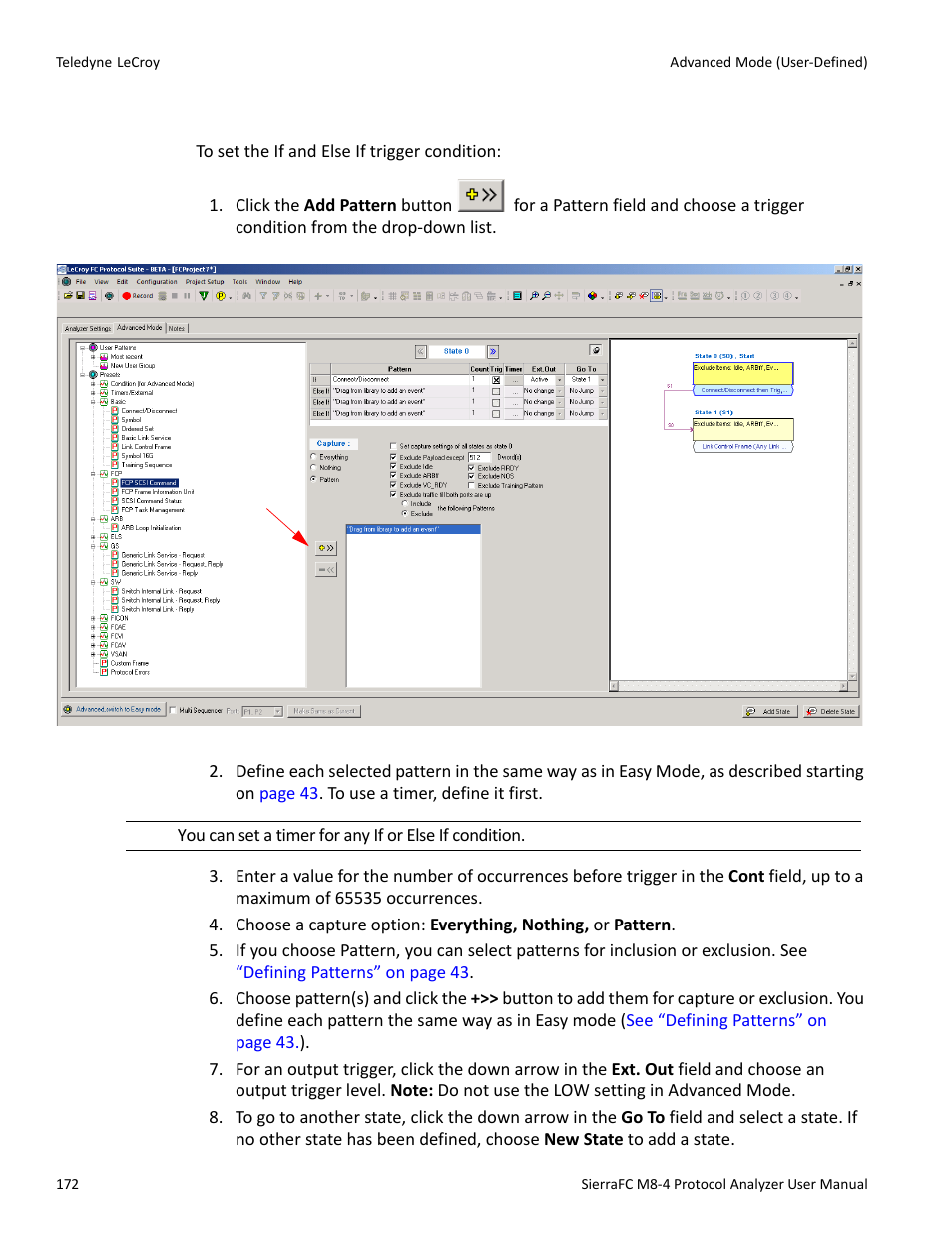 Setting trigger conditions | Teledyne LeCroy SierraFC M8-4 User Manual User Manual | Page 172 / 335