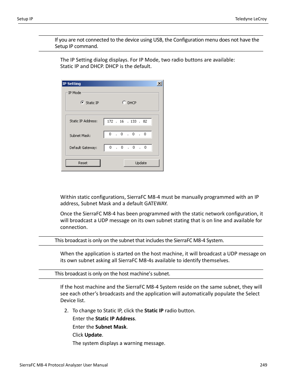 Static configurations | Teledyne LeCroy SierraFC M8-4 User Manual User Manual | Page 249 / 335