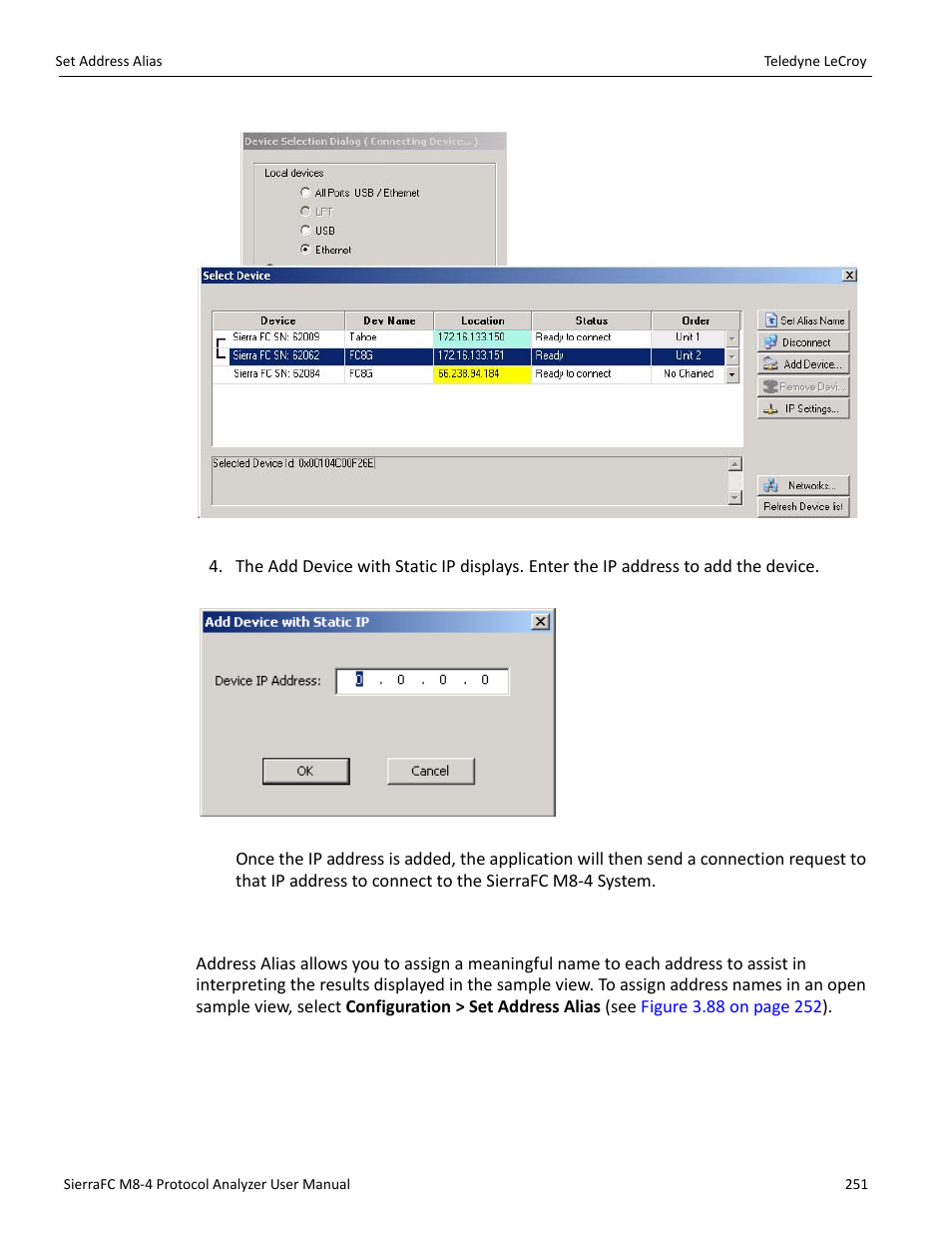 Set address alias | Teledyne LeCroy SierraFC M8-4 User Manual User Manual | Page 251 / 335
