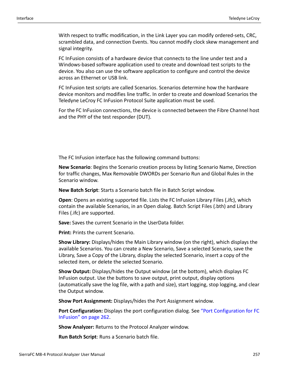 Interface, Buttons | Teledyne LeCroy SierraFC M8-4 User Manual User Manual | Page 257 / 335