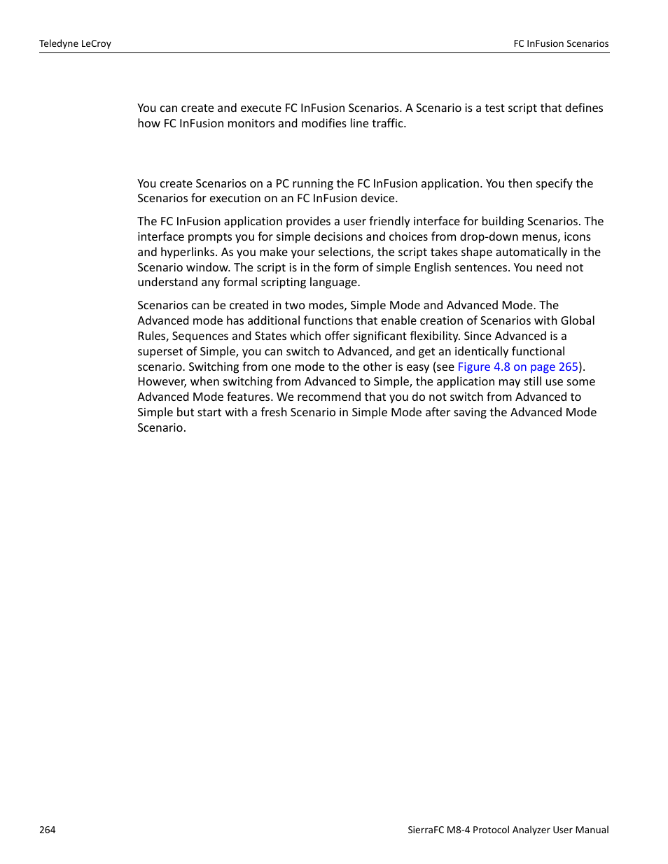 Fc infusion scenarios, Scenarios overview | Teledyne LeCroy SierraFC M8-4 User Manual User Manual | Page 264 / 335