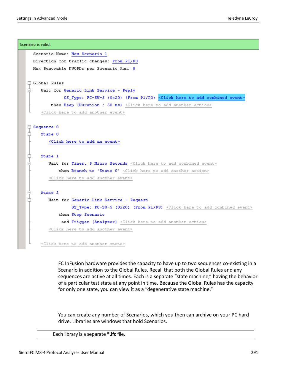 Scenario libraries | Teledyne LeCroy SierraFC M8-4 User Manual User Manual | Page 291 / 335