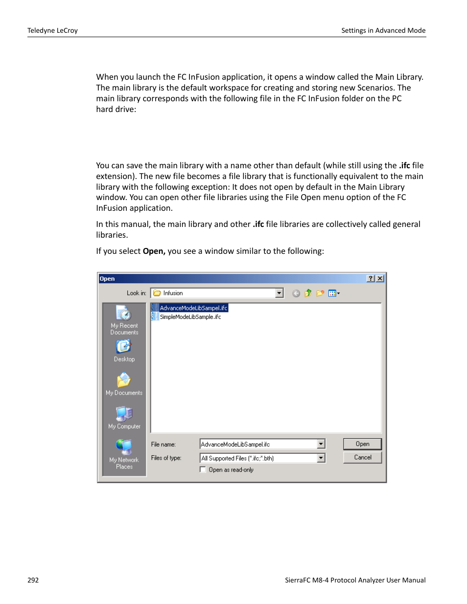 Main library, File libraries | Teledyne LeCroy SierraFC M8-4 User Manual User Manual | Page 292 / 335